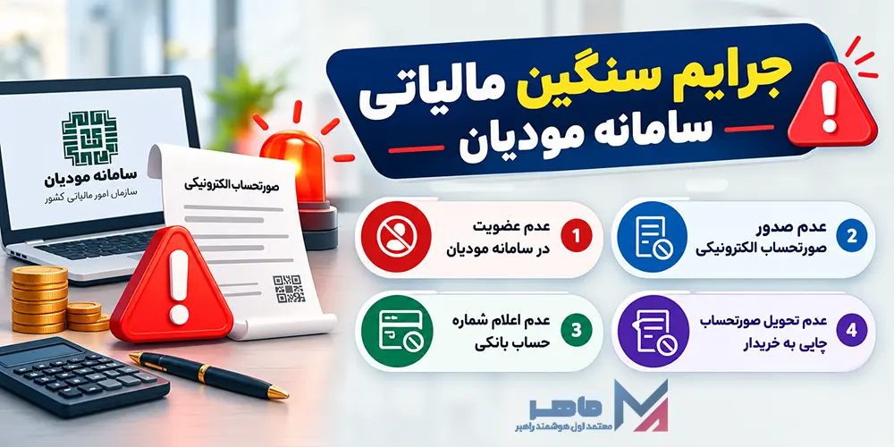 جرایم سنگین مالیاتی سامانه مودیان